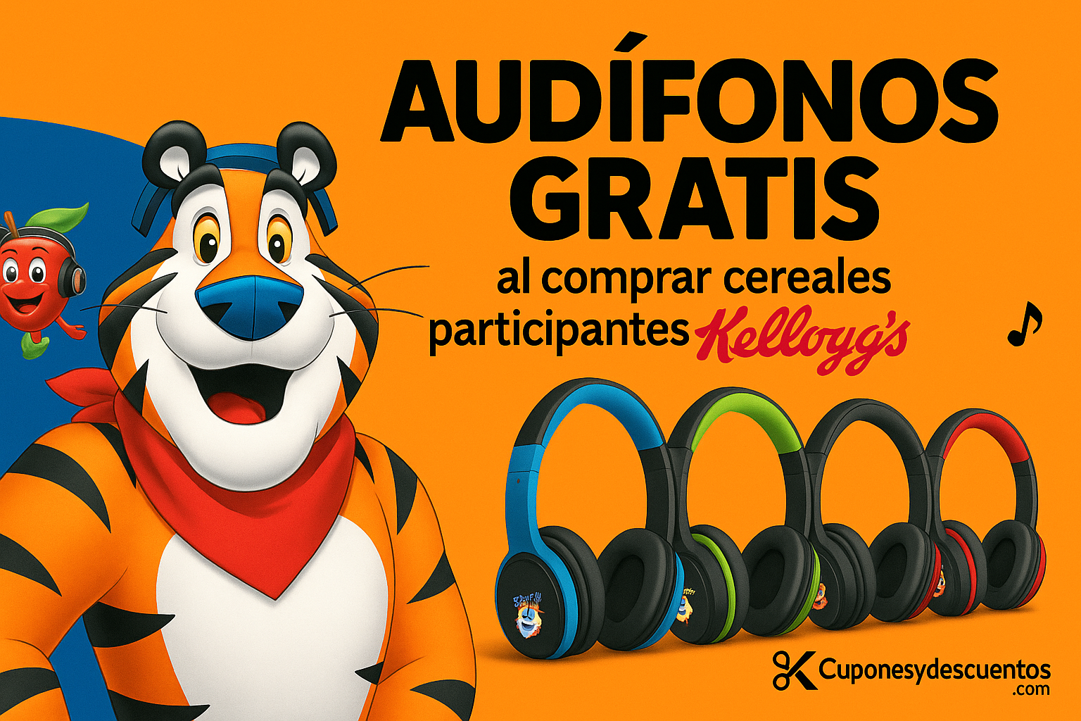 Audifonos gratis con la compra de cereales Kellogg's