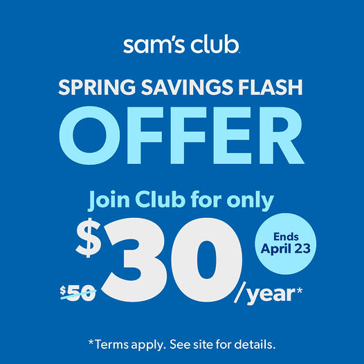 Sams Club spring offer membresia por $30